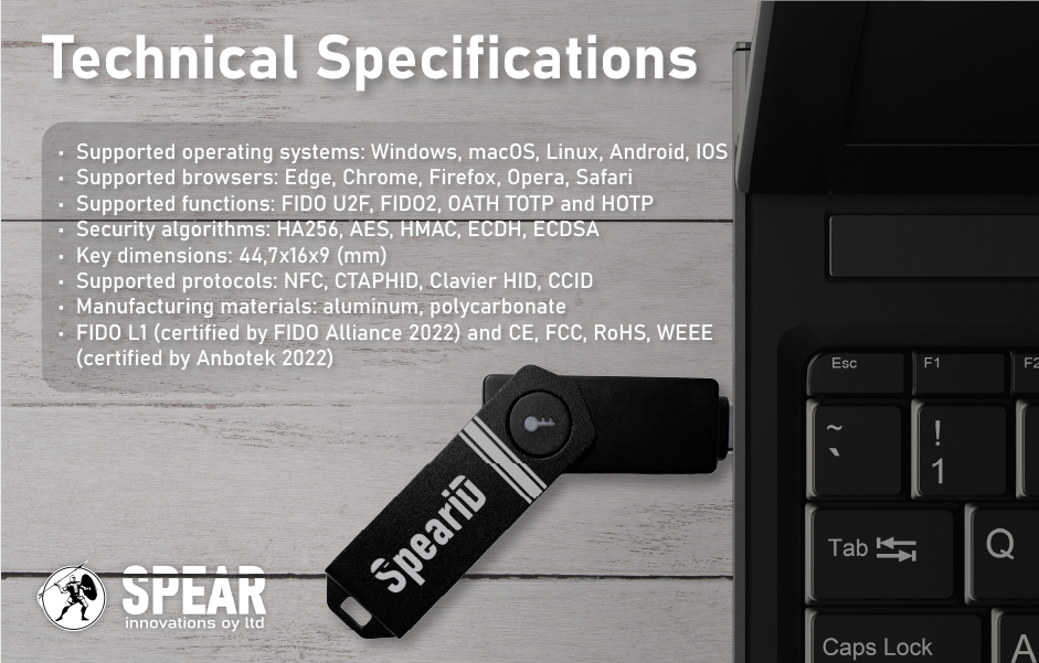 SpearID FIDO2 Pro (USB-C, NFC)